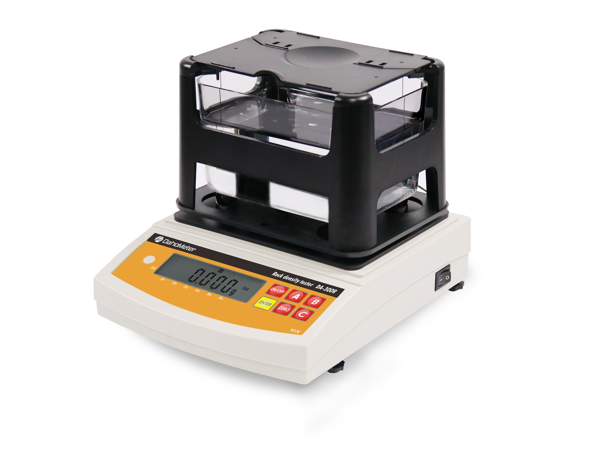 礦石密度測試儀-巖石比重計DA-300R主要針對礦石等領(lǐng)域，是Dahometer品牌經(jīng)典款產(chǎn)品，品質(zhì)優(yōu)良，密度精度高，即時顯示密度值，操作順暢方便、省時；具有測量重復(fù)性好，精度高，測量快速……等特點；適合于要求較高的場合。